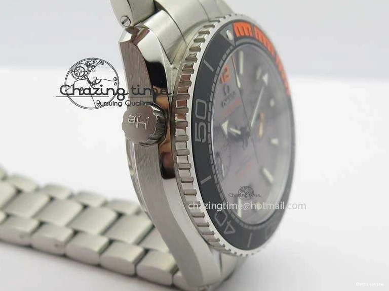 0412 Planet Ocean Master Chronometer Chrono SS OM 1:1 Best Edition Gray Dial On SS Bracelet A Reliable 8180